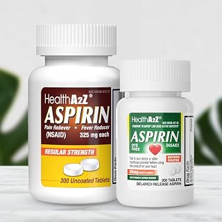 HealthA2Z Aspirin 325mg Regular Strength, Uncoated (300 tablets)