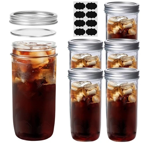 Wide Mouth Mason Jars, 24oz (6-pack)