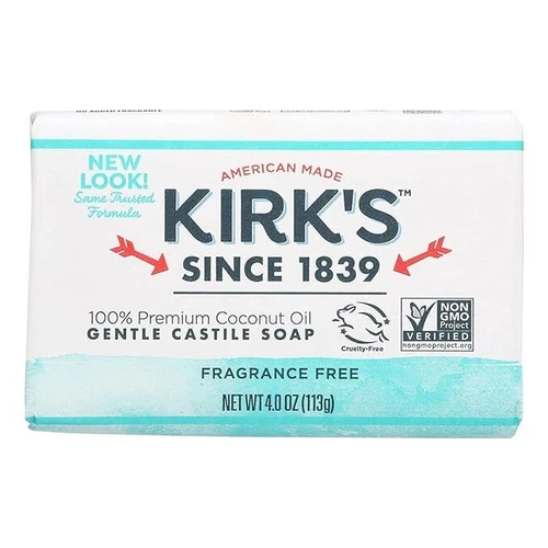 Kirk's Original Coco Castile Soap, Fragrance Free (4 oz x 24)