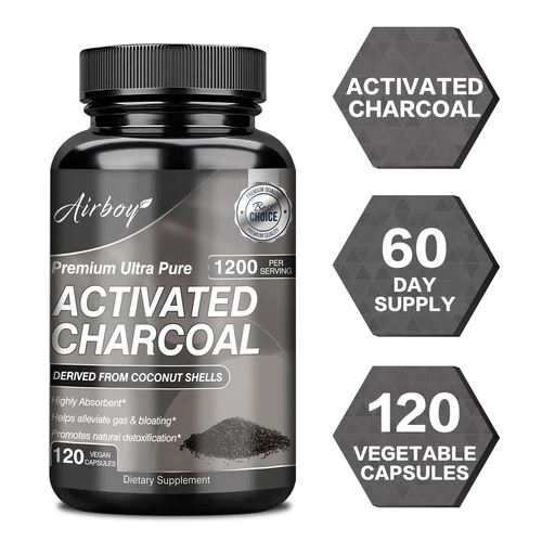 Organic Activated Charcoal Capsules (1200mg)