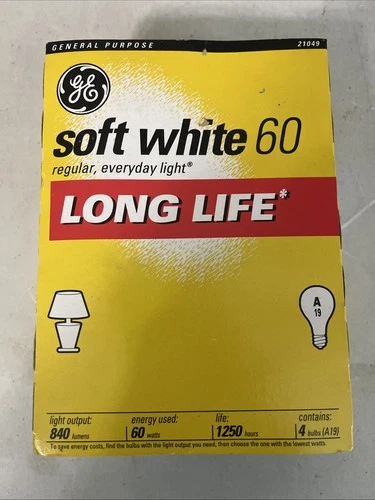 GE Soft White 60W Bulbs (4-pack)