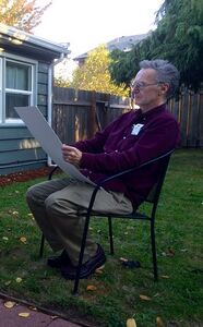 Ray, painting a portrait