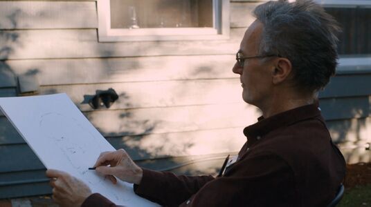 Ray, sketching outdoors