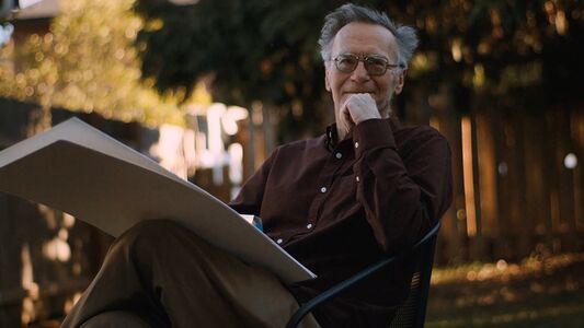 Ray, sketching outdoors